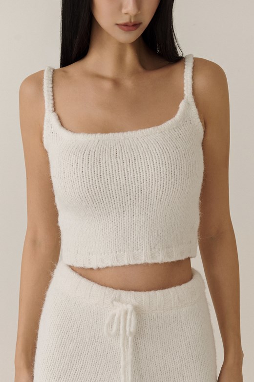 慵懶毛茸針織背心