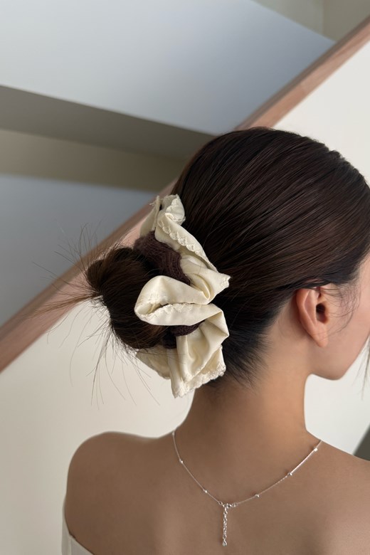 針織拼接波浪大腸圈