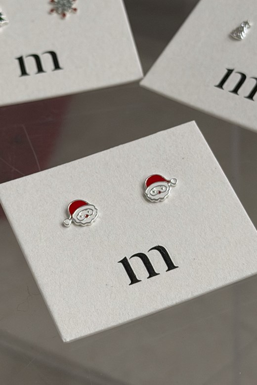 S925聖誕老人造型耳針