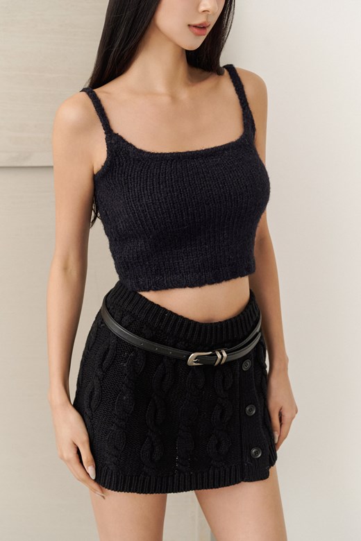 慵懶毛茸針織背心