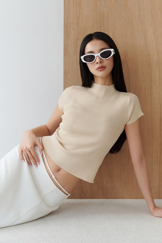 小高領羅紋針織上衣