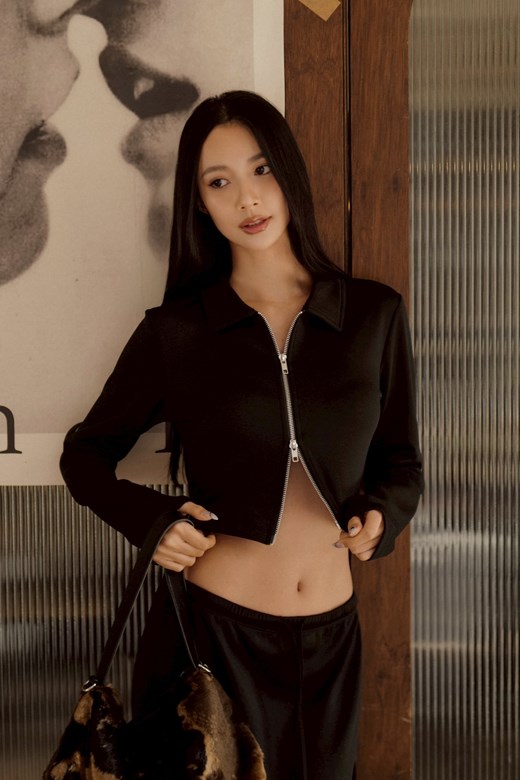 輕柔斜紋磨毛雙拉練上衣