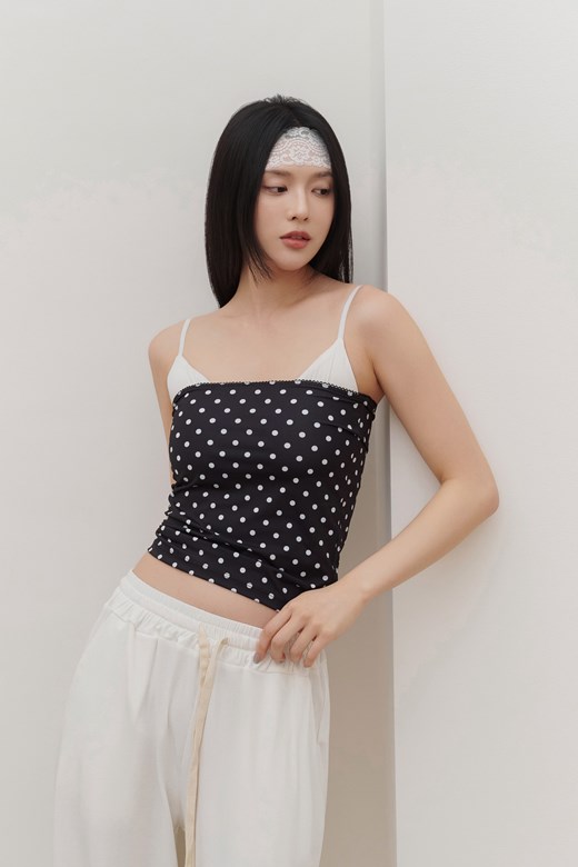 法式波點平口小背心