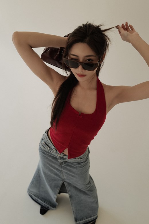 現代感繞脖細毛巾布造型BRA背心