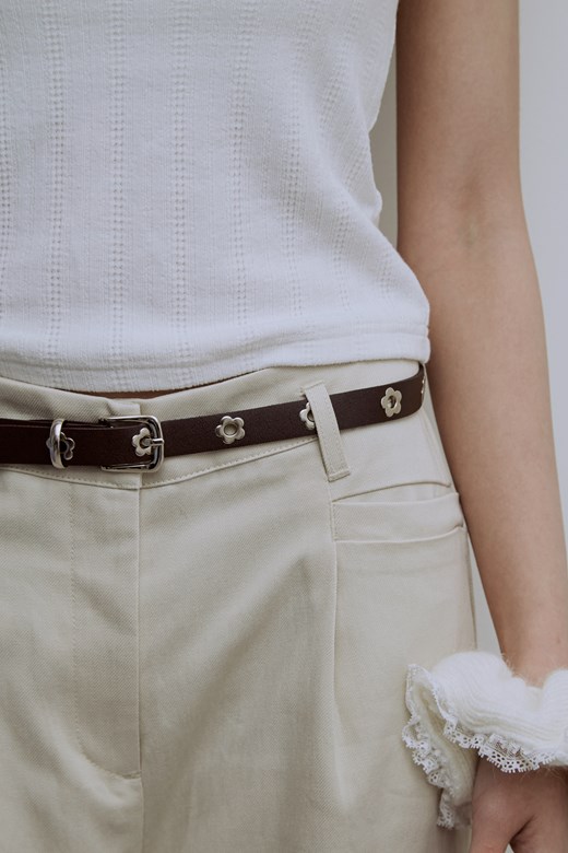 波西米亞小花造型皮帶