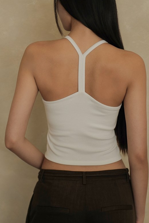 修身掛脖Y字羅紋BRA TOP