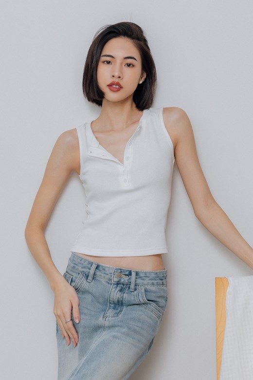 俐落V領無袖背心