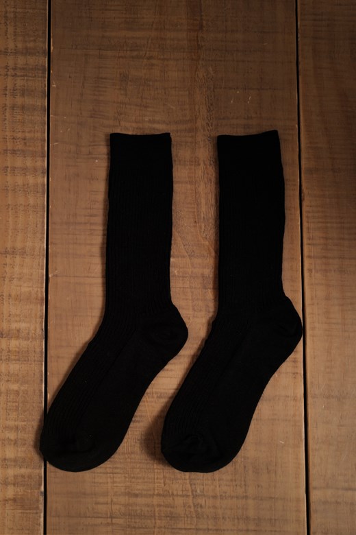 17厚磅羅紋保暖中筒襪