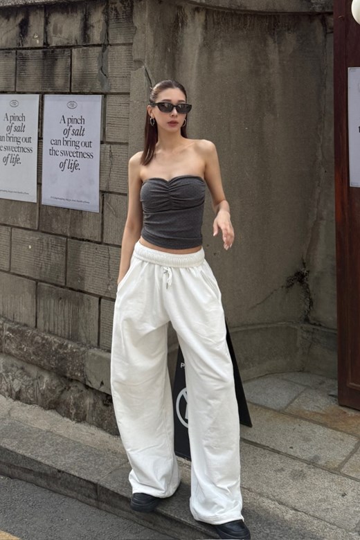 02 Daily Soft直筒鬆緊抽繩棉褲