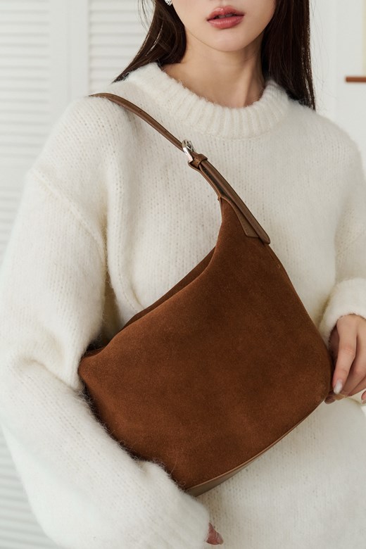 皮革背帶麂皮肩背包