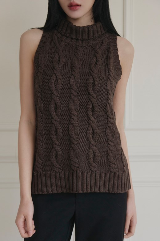 冬日溫暖麻花針織背心