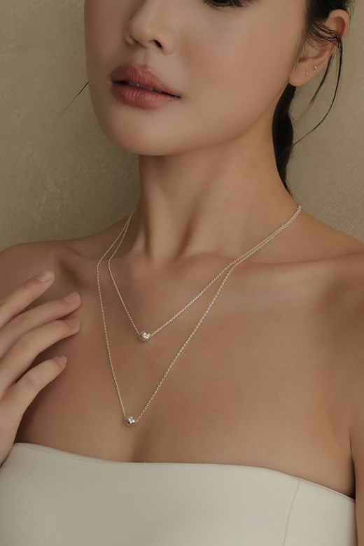 隕石感鑲鑽雙層項鍊