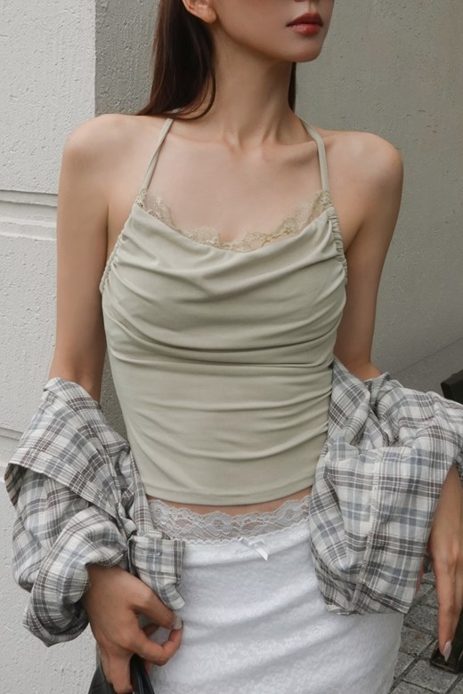 蕾絲垂領T字美背BRA TOP背心