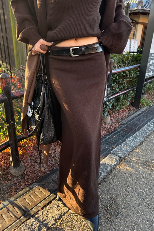 綿羊毛針織長裙