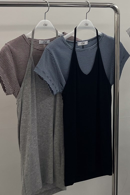 08 棉質親膚繞脖背心上衣