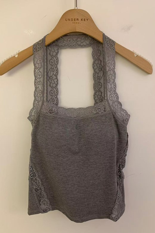 16 蕾絲美背方領背心BRA TOP