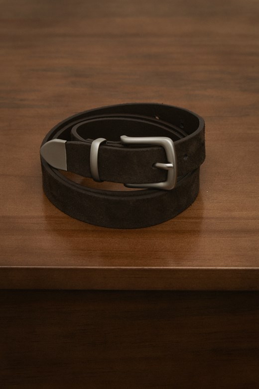 磨砂麂皮休閒方扣皮帶