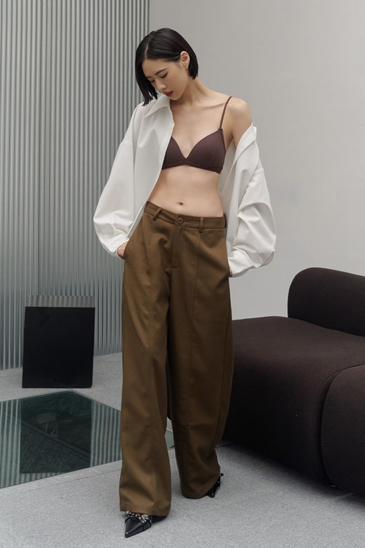 立體剪裁斜紋長褲