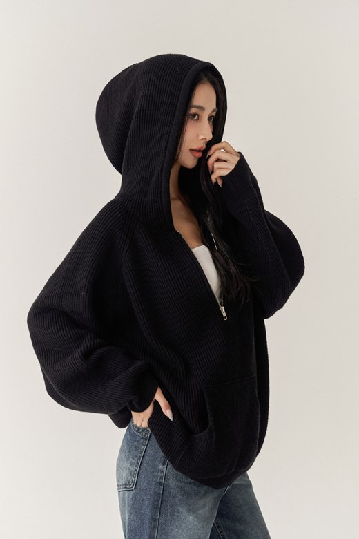 寬鬆連帽針織上衣