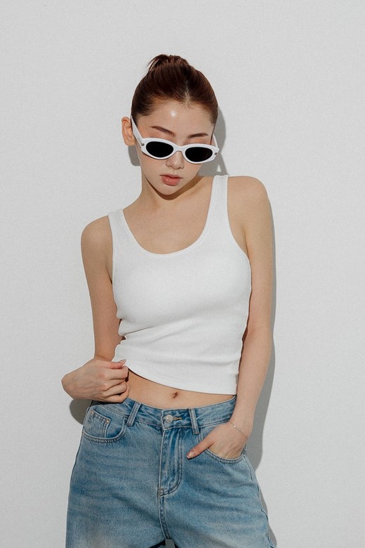 mi金屬標羅紋BRA TOP