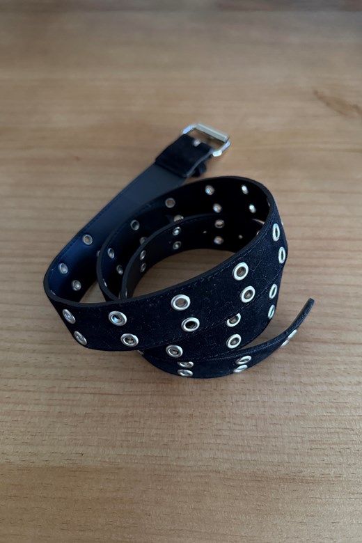 雙排孔造型粗皮帶