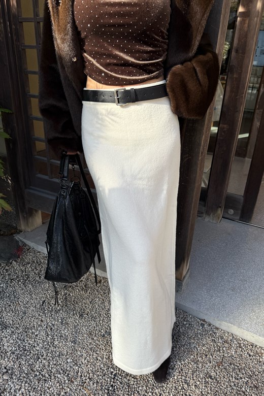 綿羊毛針織長裙