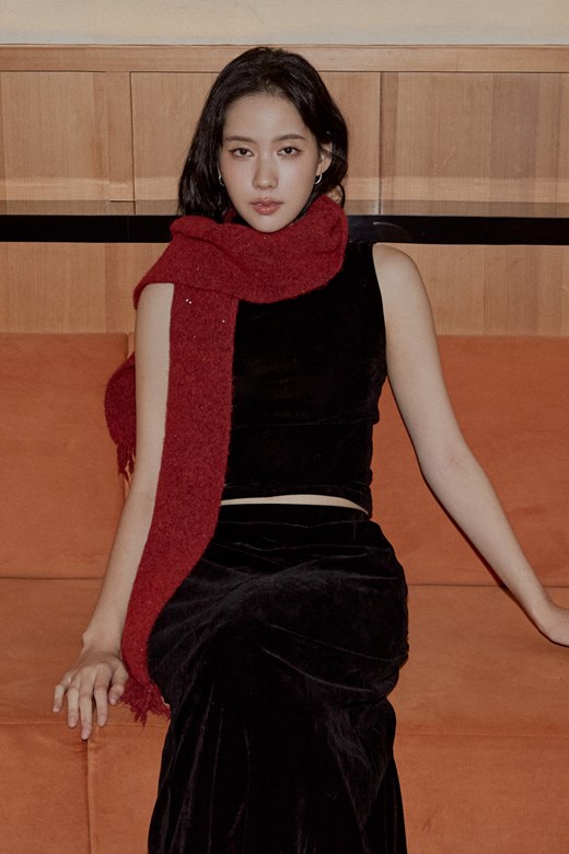 細閃流蘇針織圍巾