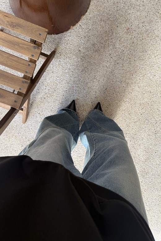 刷色百搭牛仔寬褲