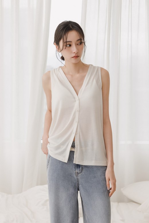 裸感天絲面膜排釦背心