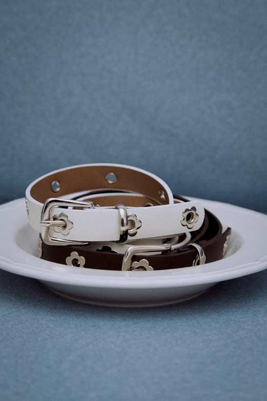 波西米亞小花造型皮帶