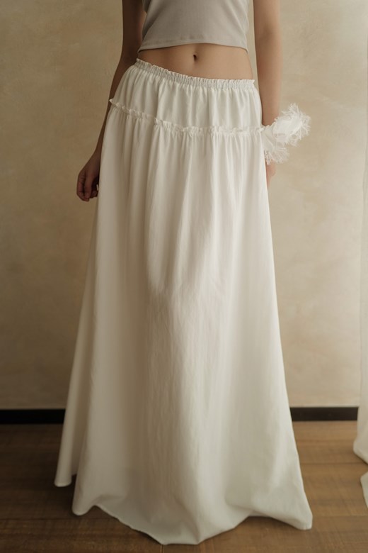 法式輕柔傘擺長裙
