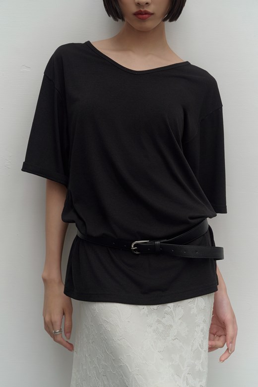 日常柔棉寬版圓領TEE