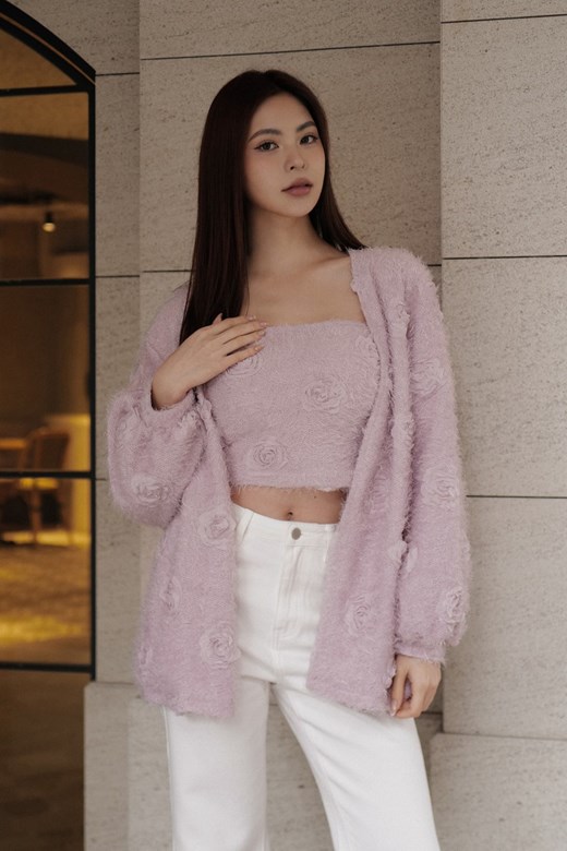 浪漫氣息玫瑰開襟外套