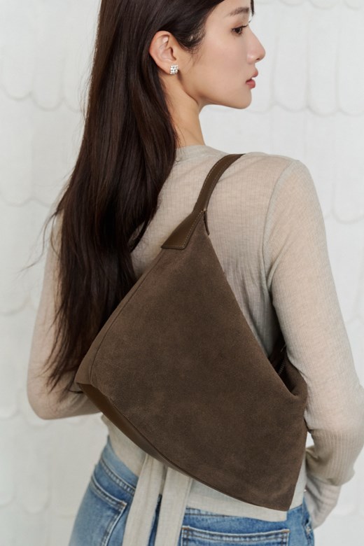 皮革背帶麂皮肩背包