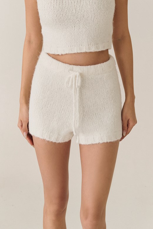 慵懶毛茸針織短褲