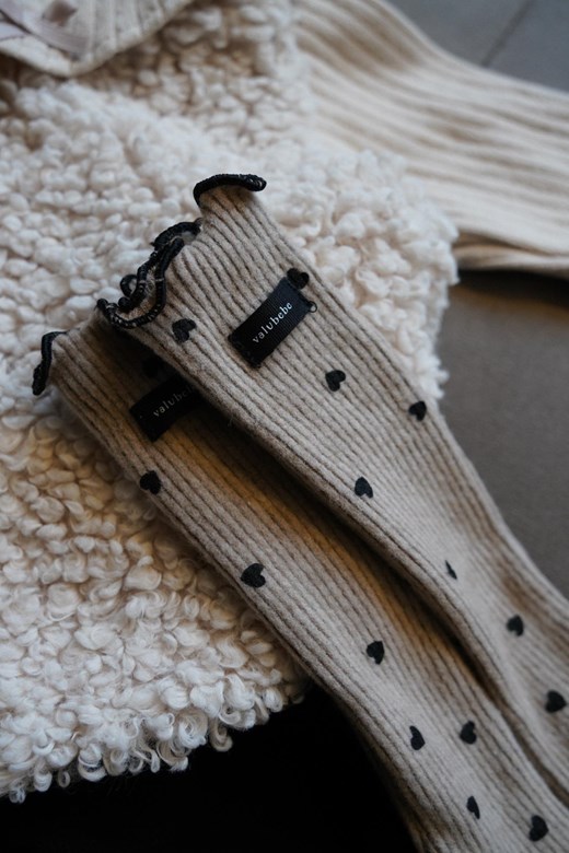 Mini Heart Ruffle 愛心荷葉針織長襪 (KIDS)