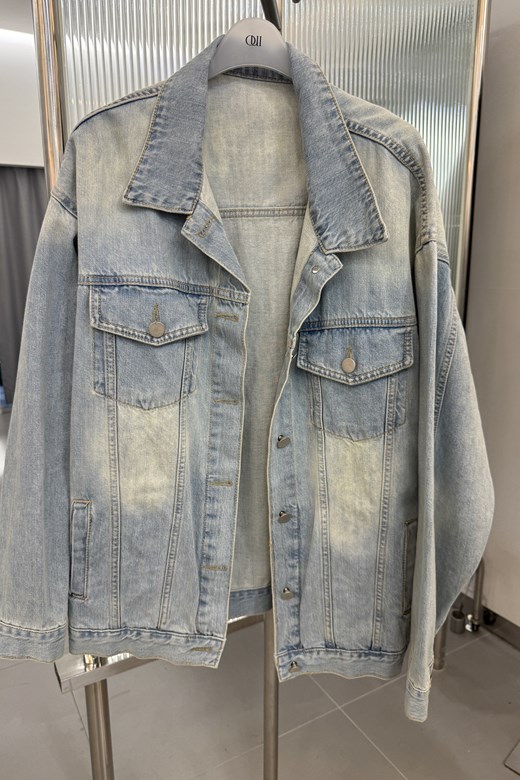 12 單寧長版襯衫外套