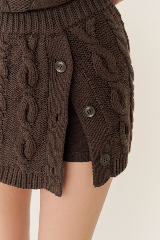 冬日溫暖麻花針織短裙