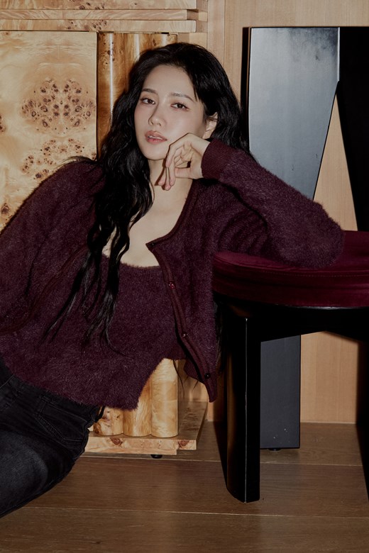 仿貂毛針織排釦外套