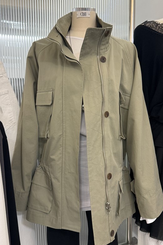 06 俐落腰內抽繩風衣外套