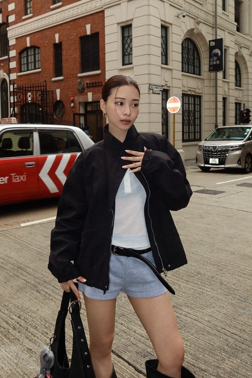 抽繩縮口立領中性風衣外套