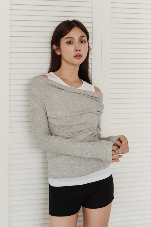 07 假兩件式長袖上衣