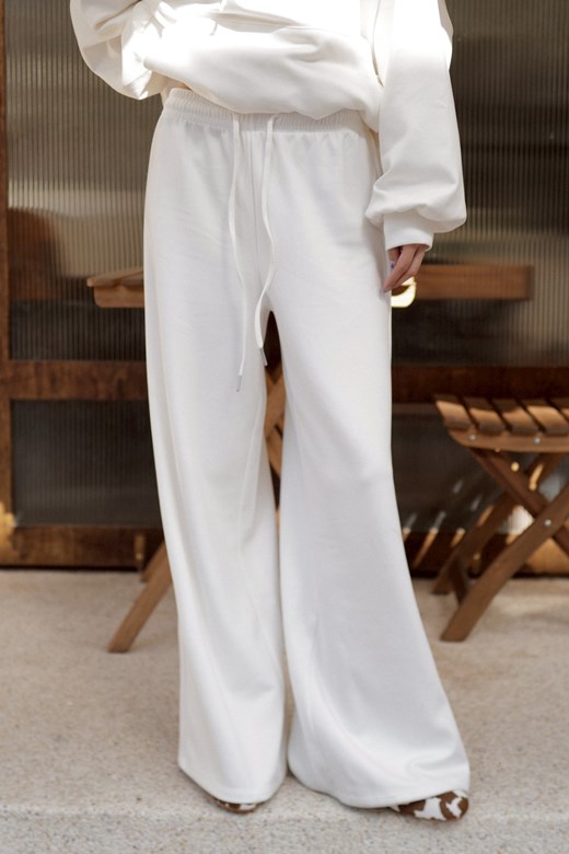 輕柔斜紋磨毛抽繩長褲