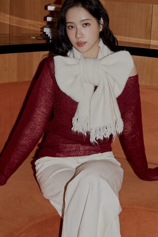 細閃流蘇針織圍巾