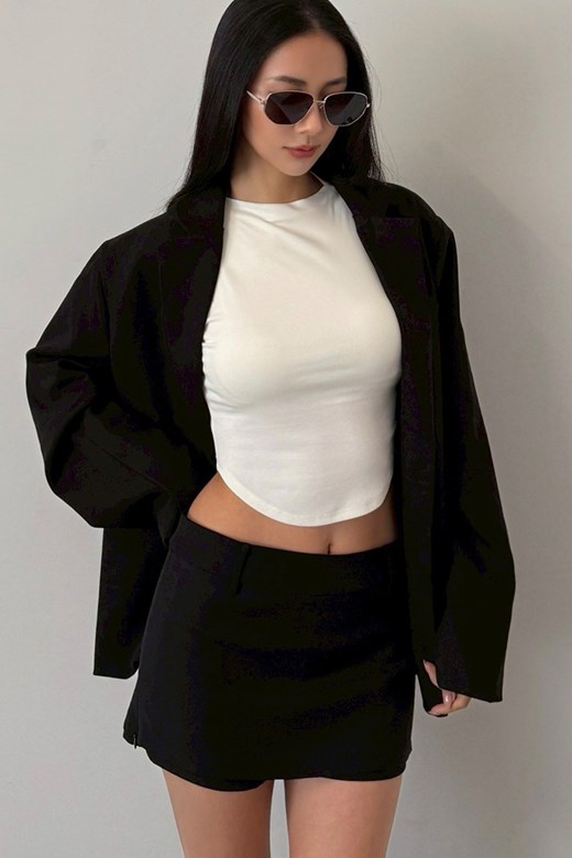 愛心鉚釘微墊肩西裝外套