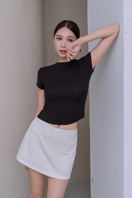 柔膚冰肌圓領短TEE
