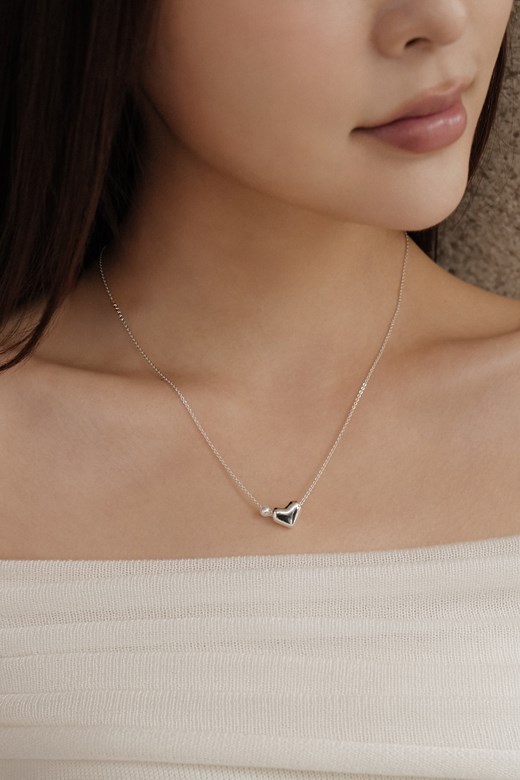 輕奢感立體愛心項鍊