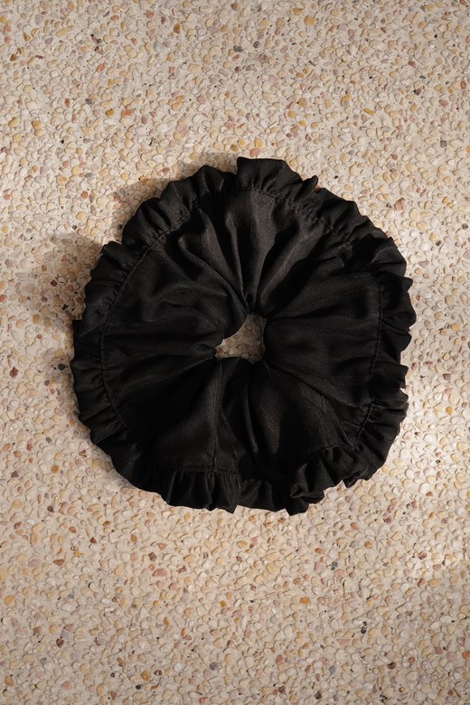 33 西裝紋荷葉髮圈