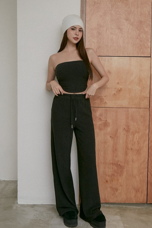 磨毛蓄熱休閒抽繩長褲