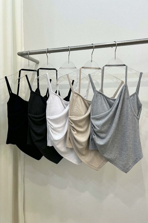 不規則剪裁設計細肩BRA TOP